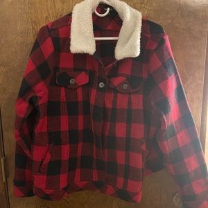 TORRID BUFFALO PLAID & SHERPA JACKET